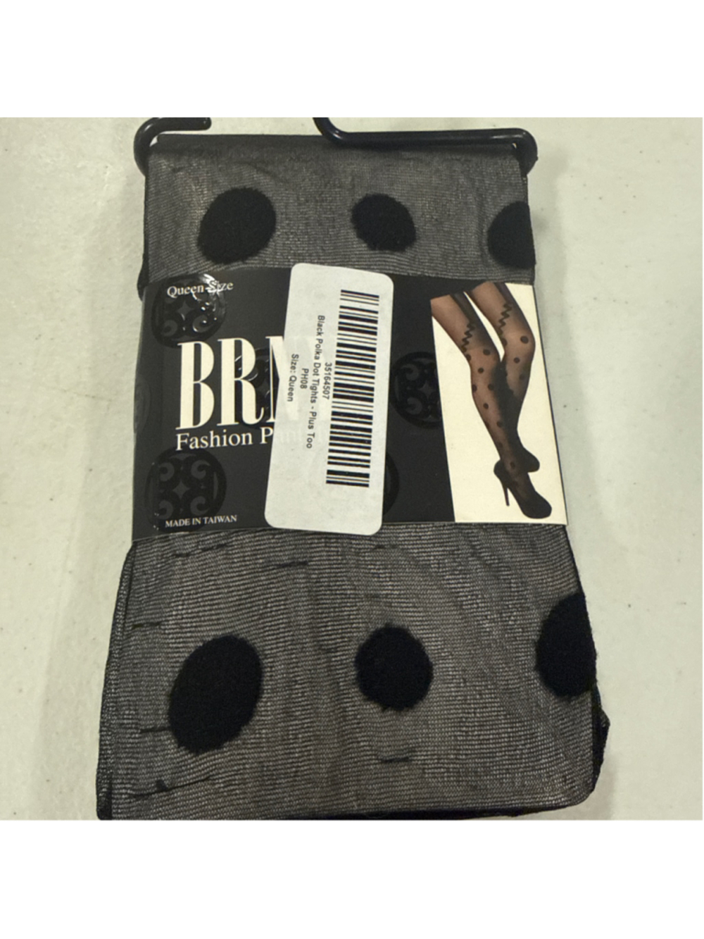 Women's Unbranded Polka Dot Tights Queen Size Black